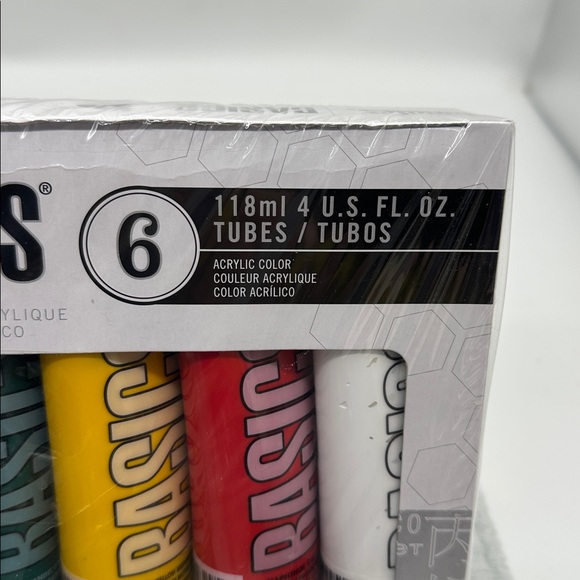 Liquitex Basics Acrylic Starter Set 6 Tubes Primary Colors 4oz Tubes - Picture 2 of 6